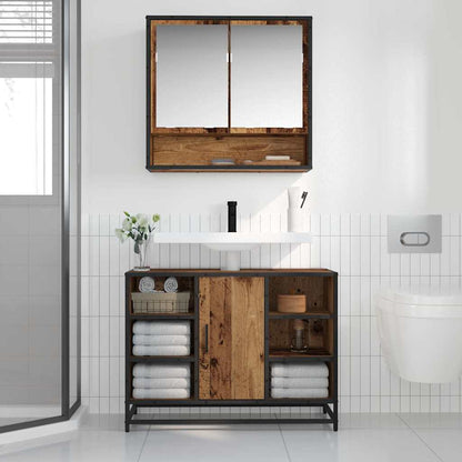 vidaXL Wall Shelf with Shelf Wall-mounted Old Wood 65 x 20 x 60 cm