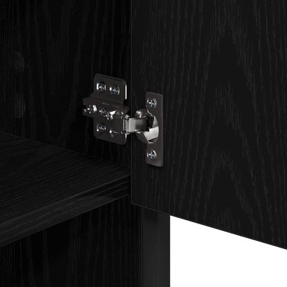 vidaXL Wall Shelf with Shelf Wall-mounted Black Oak 65 x 20 x 60 cm