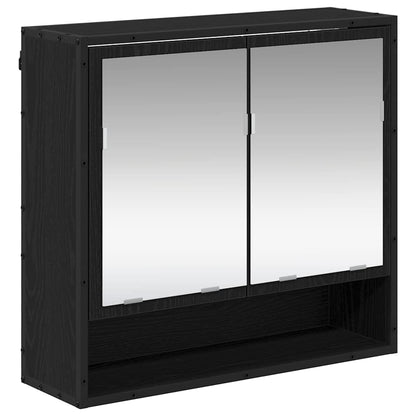 vidaXL Wall Shelf with Shelf Wall-mounted Black Oak 65 x 20 x 60 cm
