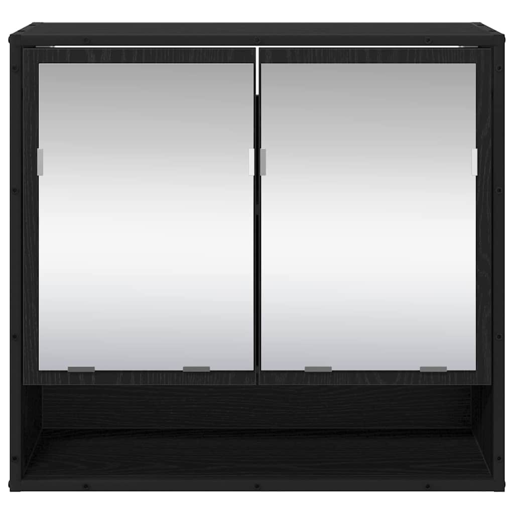 vidaXL Wall Shelf with Shelf Wall-mounted Black Oak 65 x 20 x 60 cm