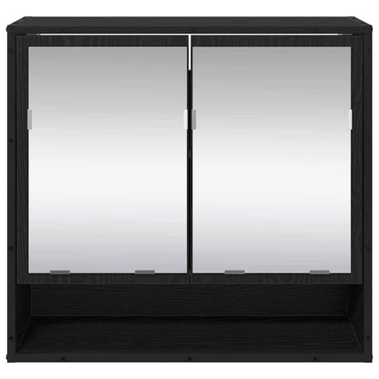 vidaXL Wall Shelf with Shelf Wall-mounted Black Oak 65 x 20 x 60 cm
