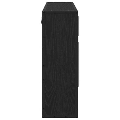 vidaXL Wall Shelf with Shelf Wall-mounted Black Oak 65 x 20 x 60 cm