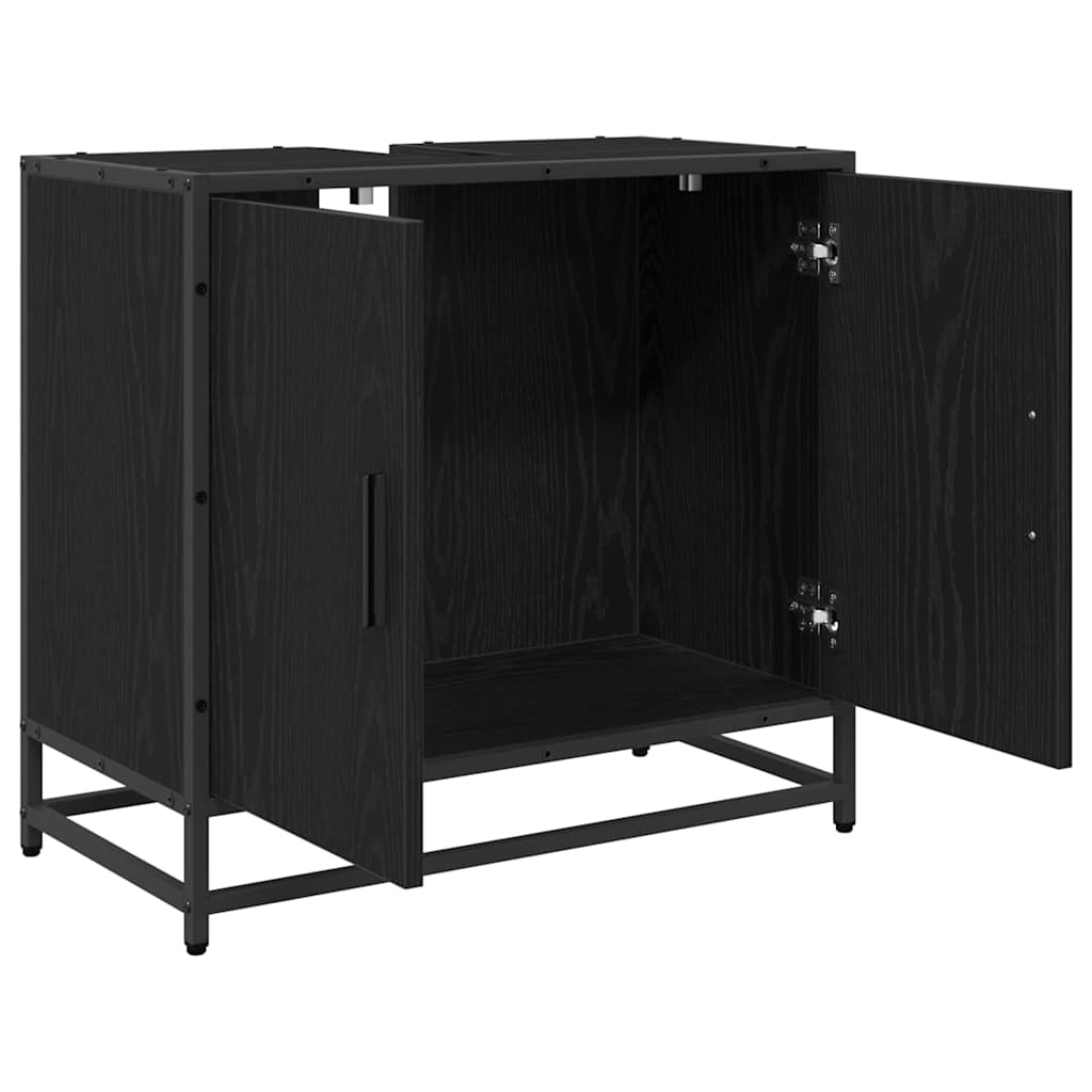 vidaXL Bathroom Sink Cabinet Black Oak 65 x 33 x 60 cm Engineered wood