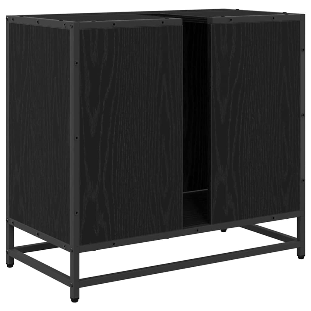 vidaXL Bathroom Sink Cabinet Black Oak 65 x 33 x 60 cm Engineered wood