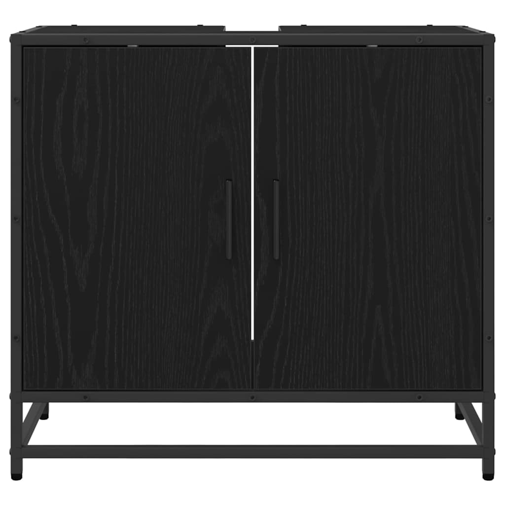 vidaXL Bathroom Sink Cabinet Black Oak 65 x 33 x 60 cm Engineered wood