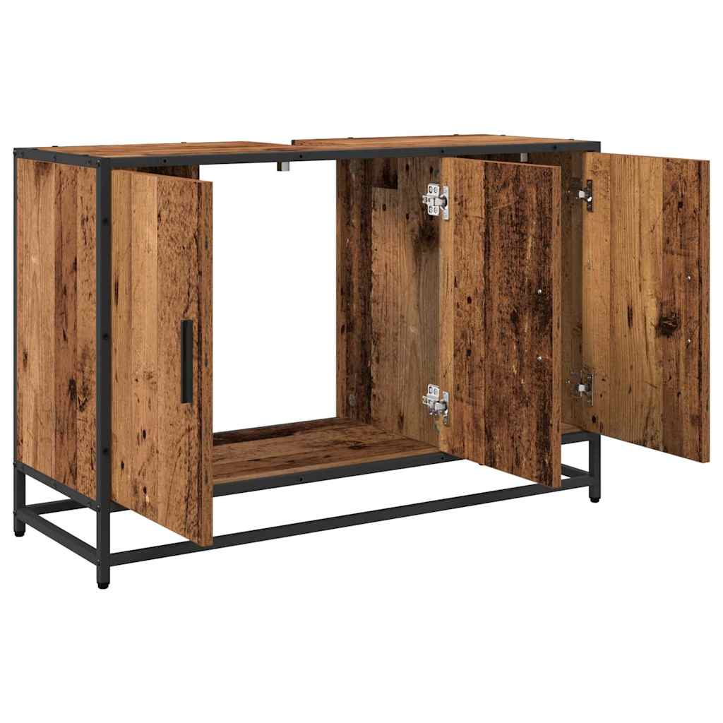vidaXL Bathroom Cabinet Old Wood 90 x 33 x 60 cm Engineered Wood