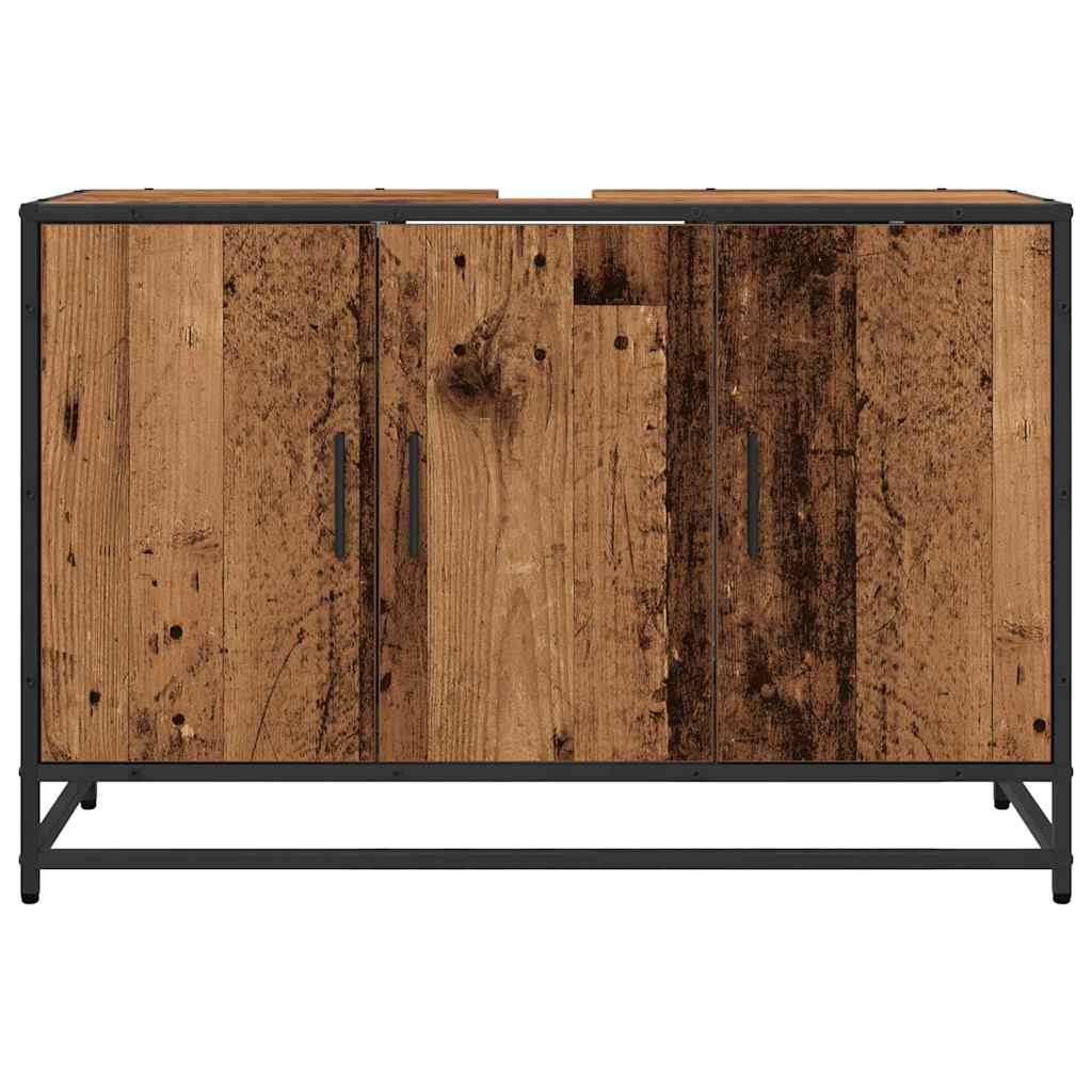 vidaXL Bathroom Cabinet Old Wood 90 x 33 x 60 cm Engineered Wood