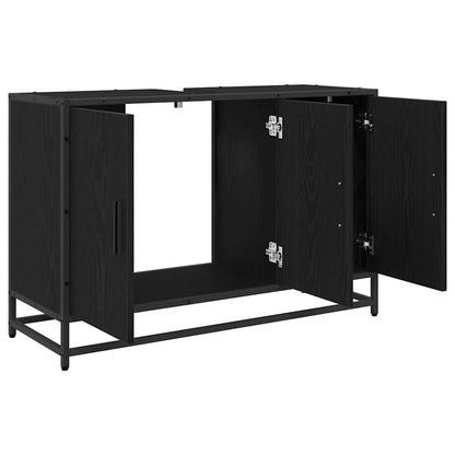 vidaXL Bathroom Cabinet Black Oak 90 x 33 x 60 cm Engineered Wood