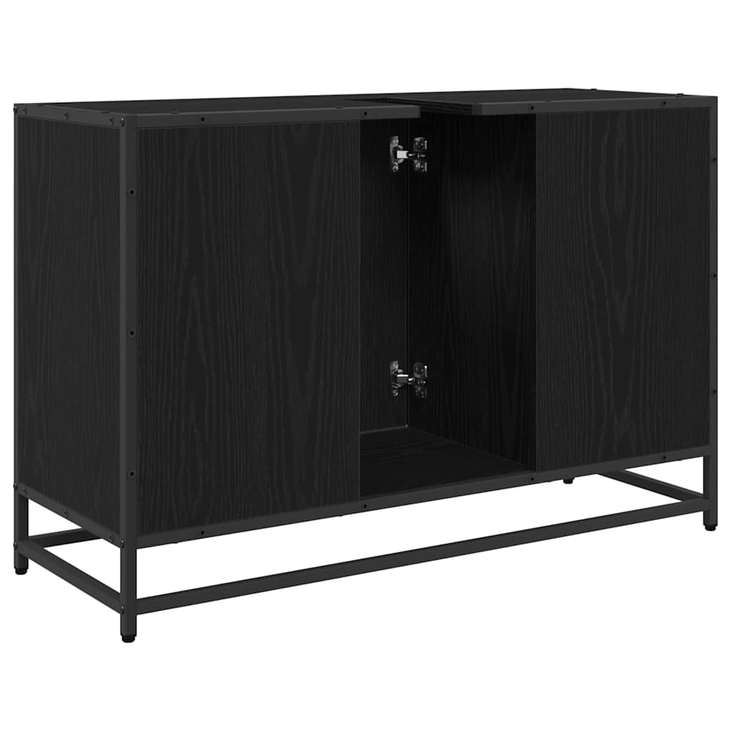 vidaXL Bathroom Cabinet Black Oak 90 x 33 x 60 cm Engineered Wood