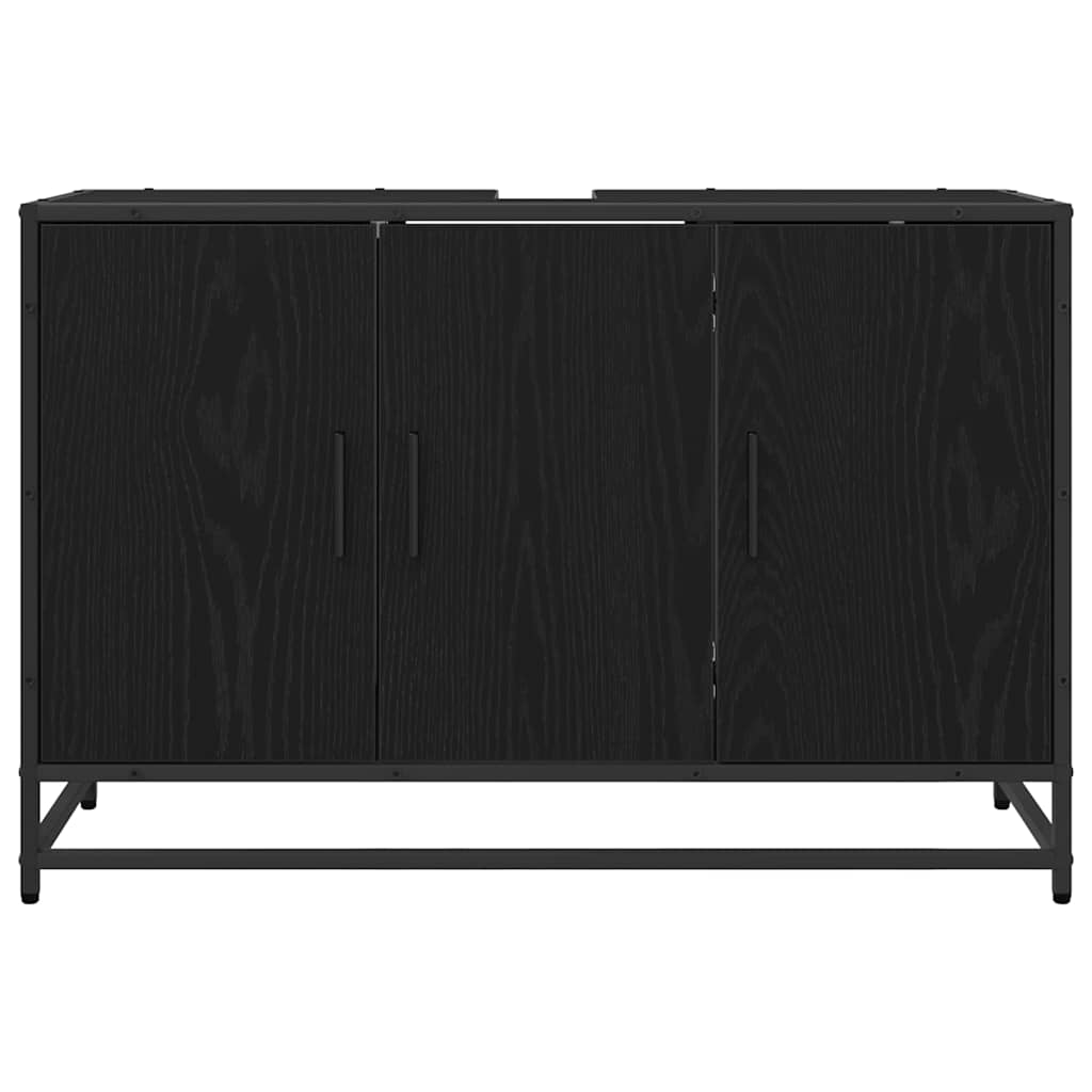 vidaXL Bathroom Cabinet Black Oak 90 x 33 x 60 cm Engineered Wood