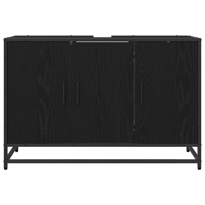 vidaXL Bathroom Cabinet Black Oak 90 x 33 x 60 cm Engineered Wood