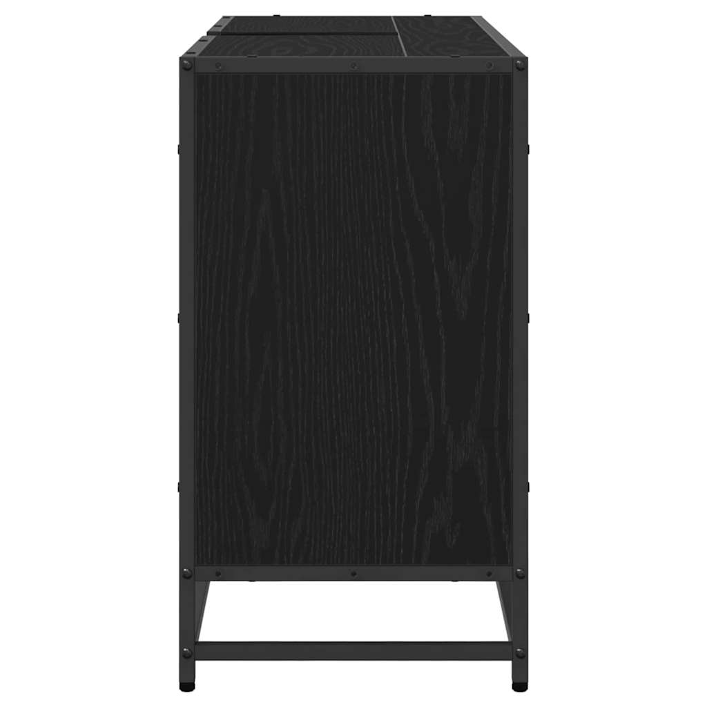 vidaXL Bathroom Cabinet Black Oak 90 x 33 x 60 cm Engineered Wood
