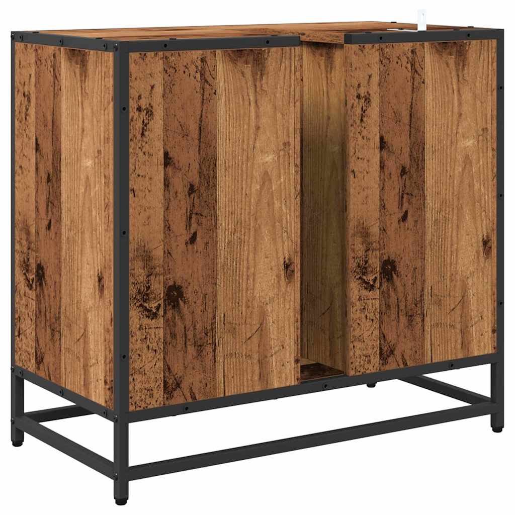 vidaXL Bathroom Cabinet Old Wood 65 x 33 x 60 cm Engineered Wood