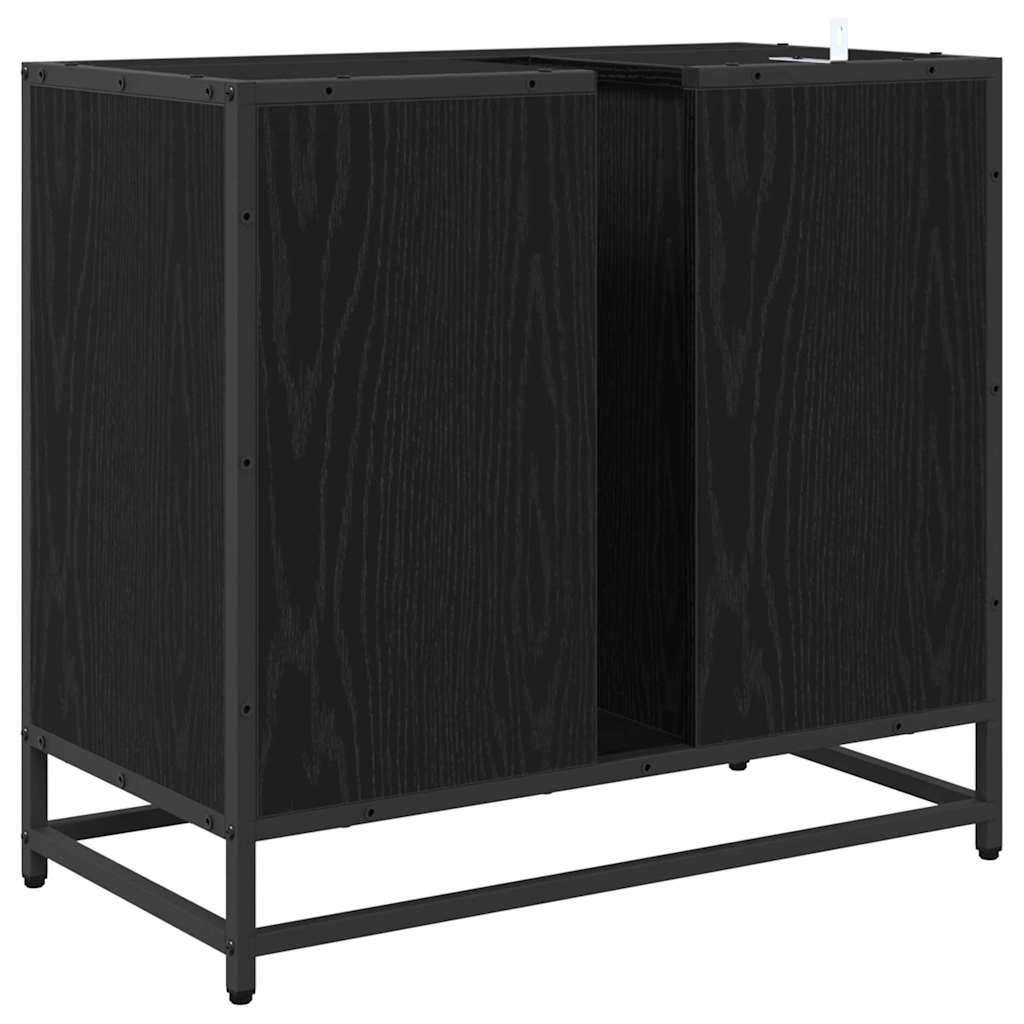 vidaXL Bathroom Cabinet Black Oak 65 x 33 x 60 cm Engineered Wood