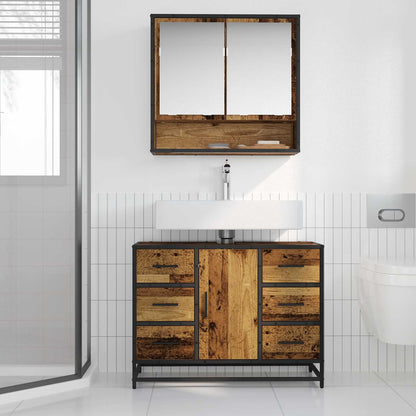 vidaXL Bathroom Cabinet Old Wood 80 x 33 x 60 cm Engineered Wood