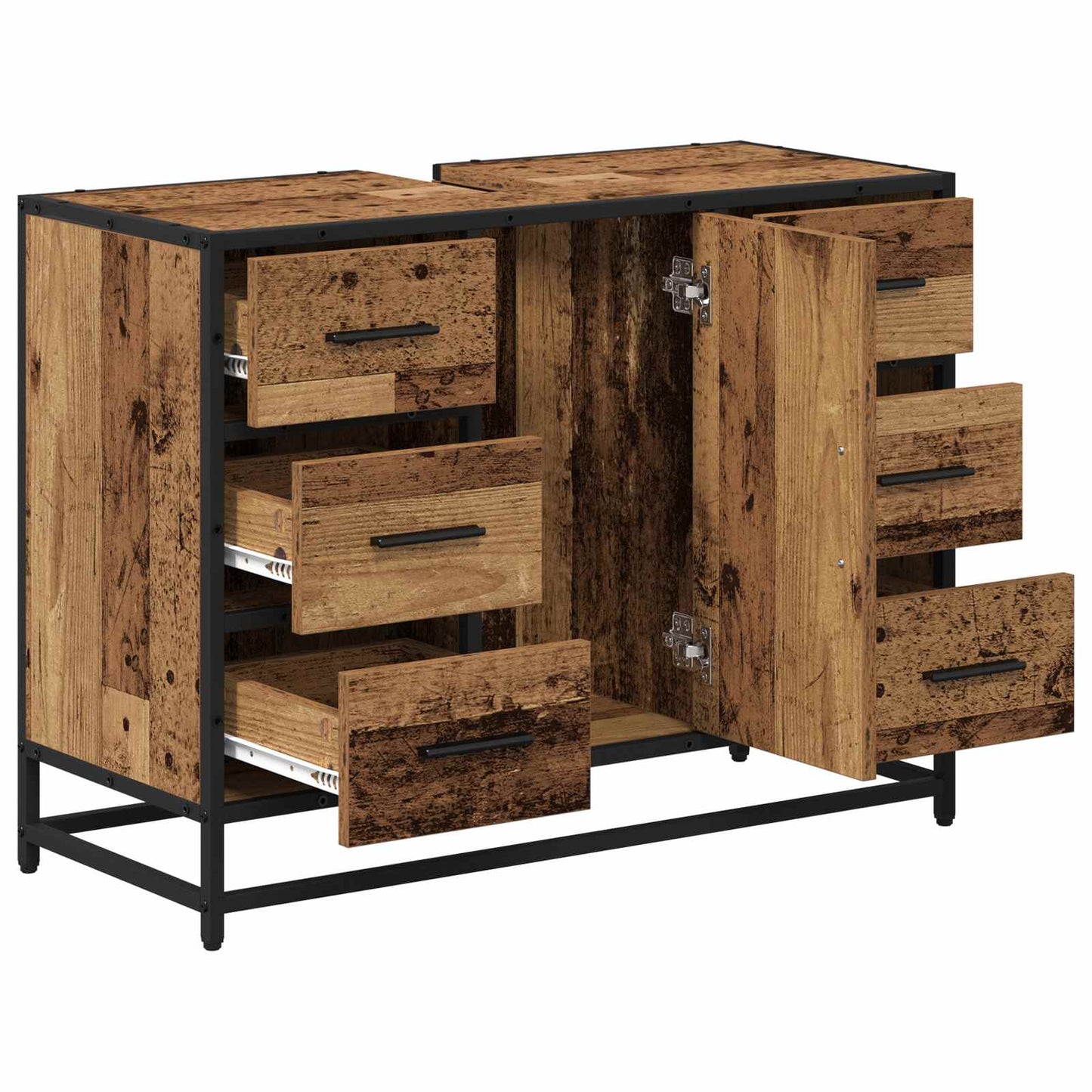 vidaXL Bathroom Cabinet Old Wood 80 x 33 x 60 cm Engineered Wood