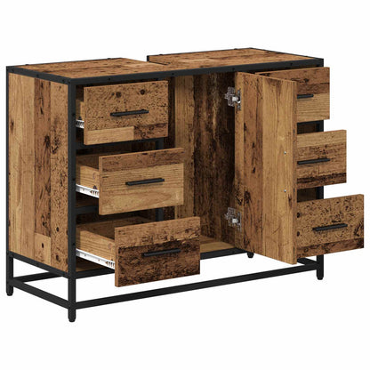 vidaXL Bathroom Cabinet Old Wood 80 x 33 x 60 cm Engineered Wood