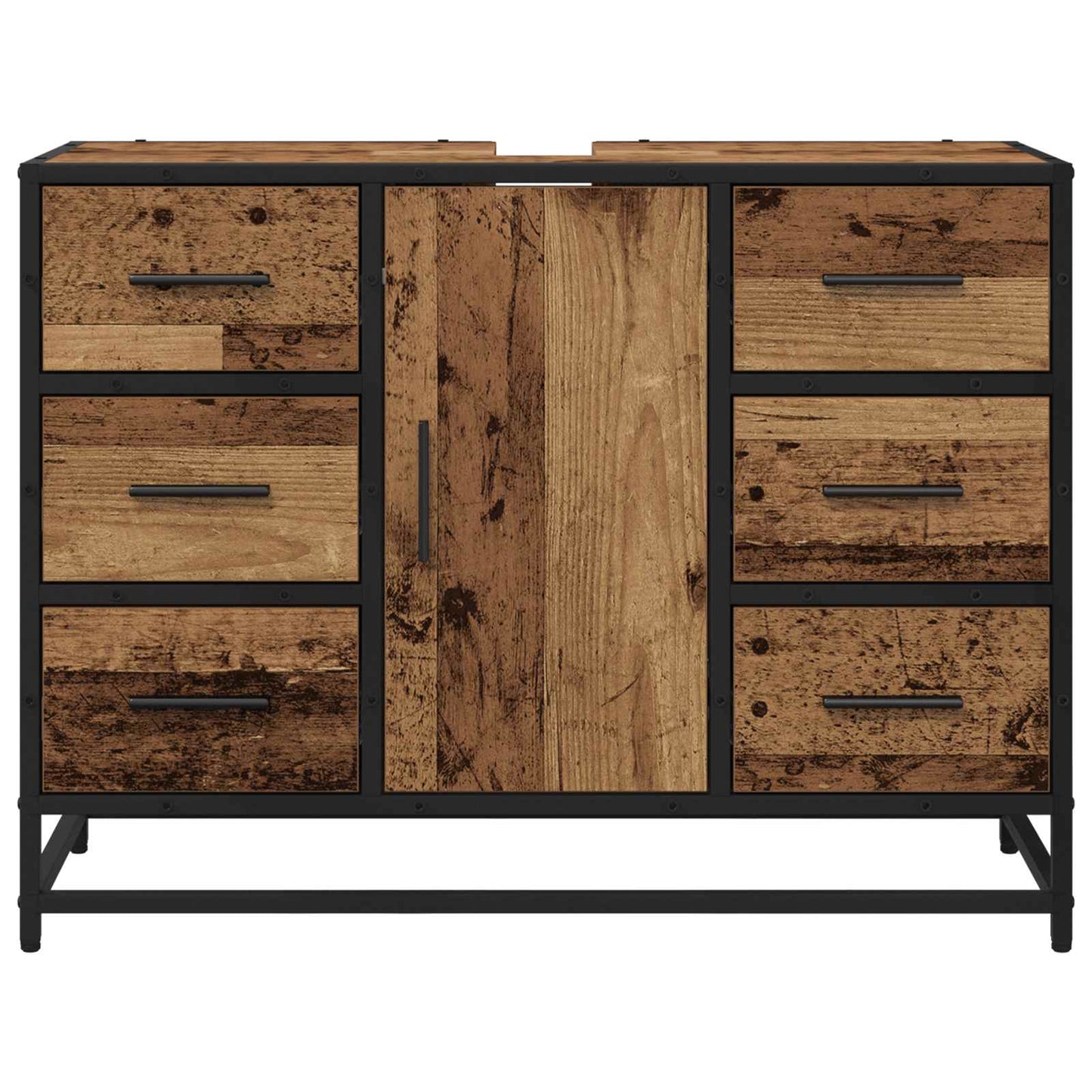 vidaXL Bathroom Cabinet Old Wood 80 x 33 x 60 cm Engineered Wood