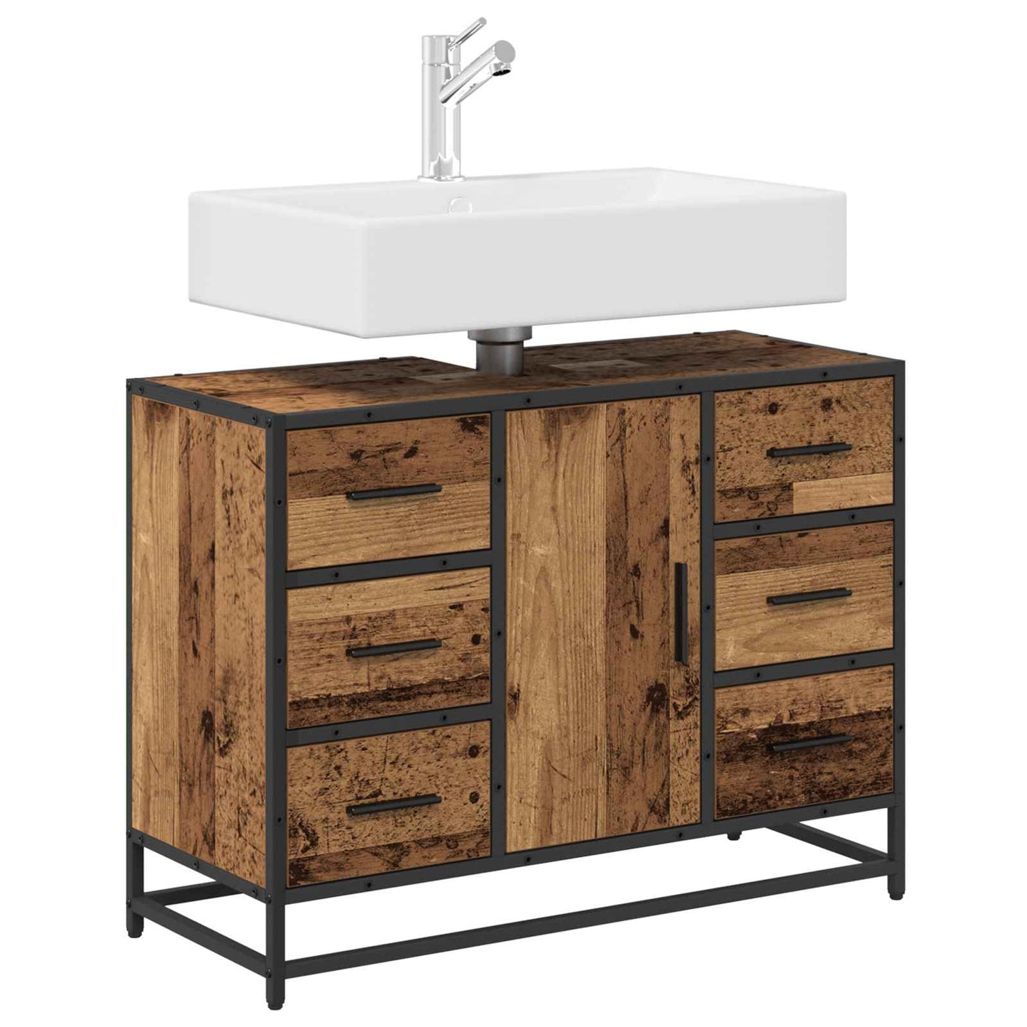 vidaXL Bathroom Cabinet Old Wood 80 x 33 x 60 cm Engineered Wood