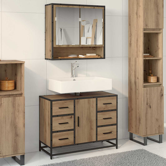 vidaXL Bathroom Cabinet Artisan Oak 80 x 33 x 60 cm Engineered Wood