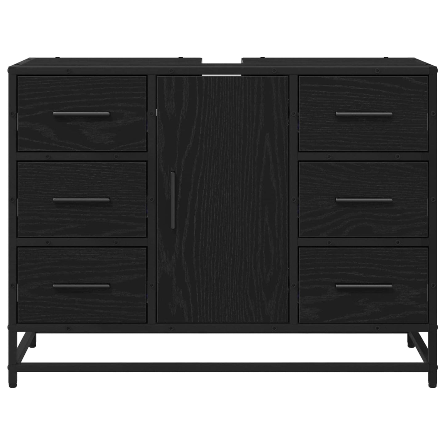 vidaXL Bathroom Cabinet Black Oak 80 x 33 x 60 cm Engineered Wood