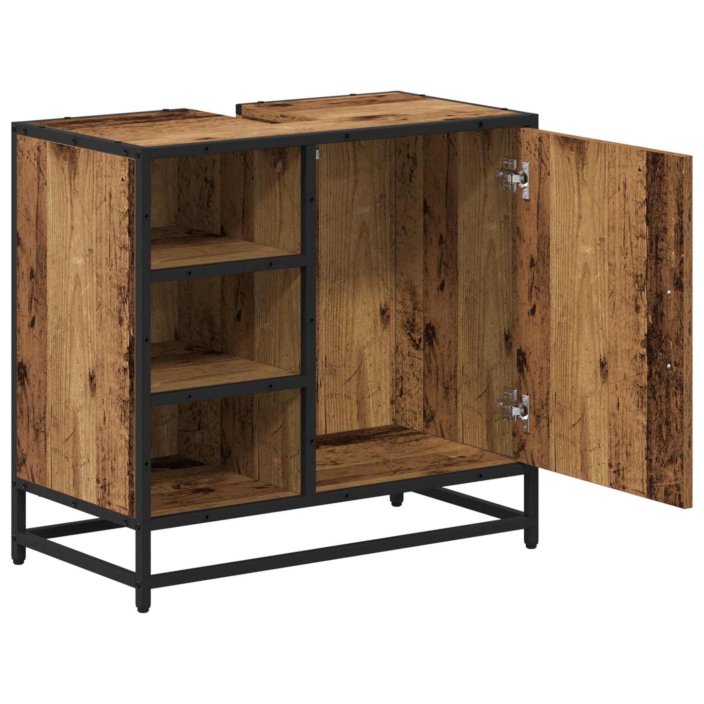 vidaXL Bathroom Cabinet Old Wood 65 x 33 x 60 cm Engineered Wood