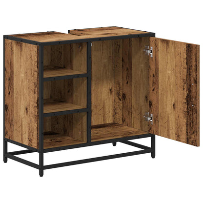 vidaXL Bathroom Cabinet Old Wood 65 x 33 x 60 cm Engineered Wood