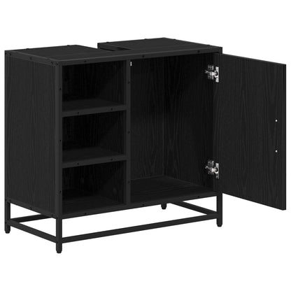 vidaXL Bathroom Cabinet Black Oak 65 x 33 x 60 cm Engineered Wood