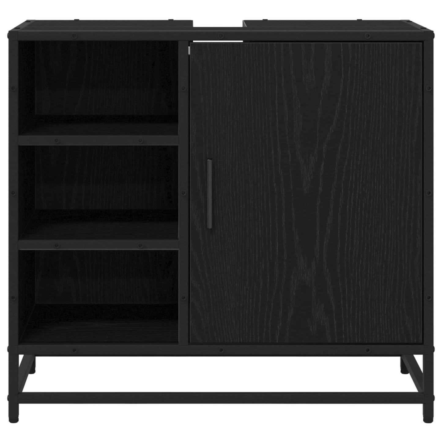 vidaXL Bathroom Cabinet Black Oak 65 x 33 x 60 cm Engineered Wood