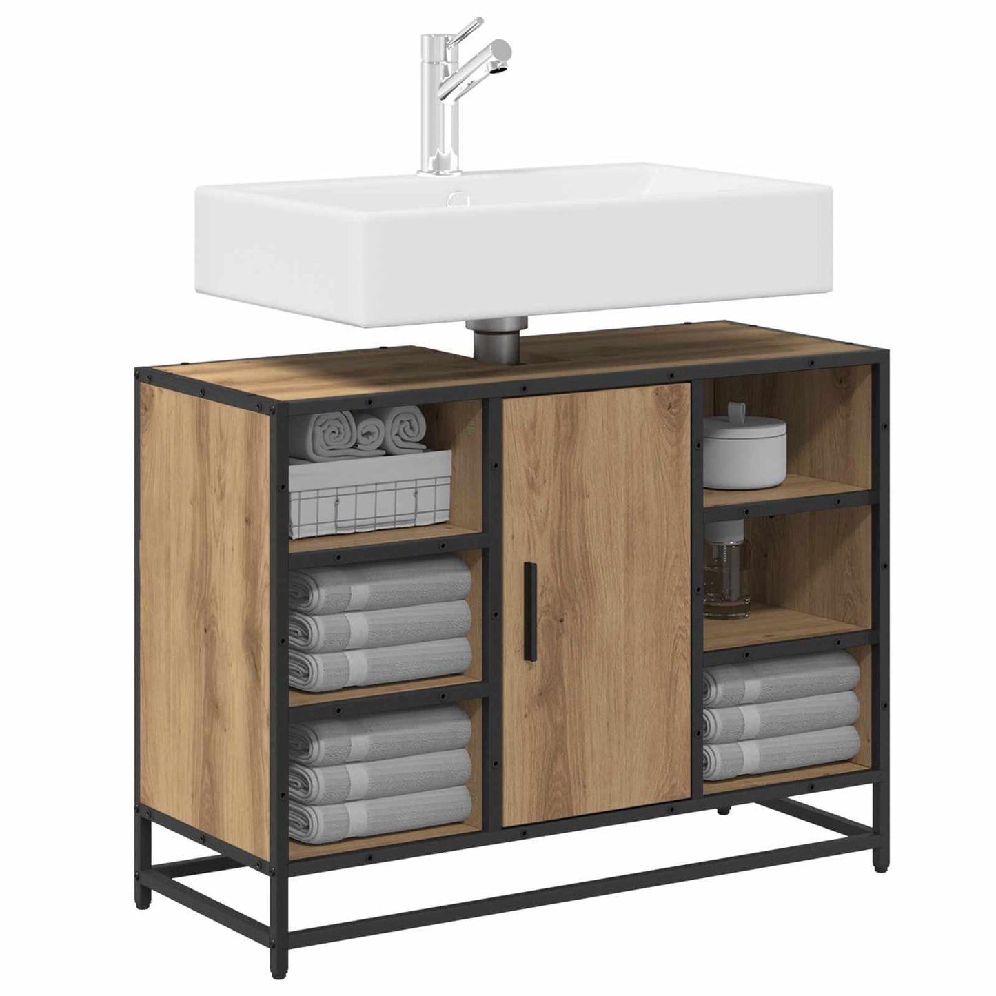 vidaXL Bathroom Cabinet Artisan Oak 80 x 33 x 60 cm Engineered Wood