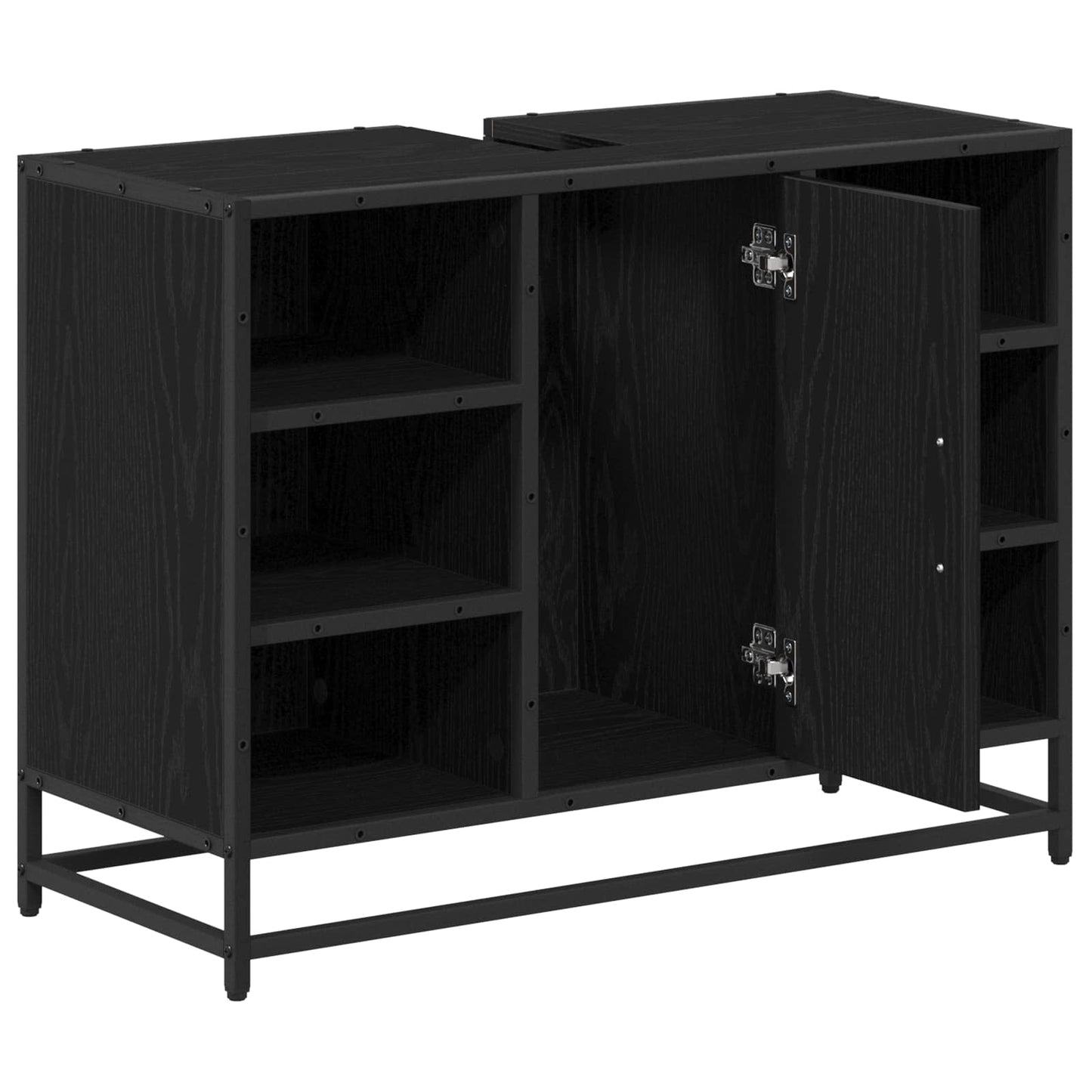 vidaXL Bathroom Cabinet Black Oak 80 x 33 x 60 cm Engineered Wood