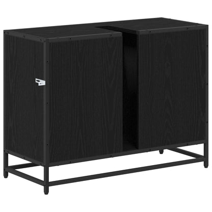 vidaXL Bathroom Cabinet Black Oak 80 x 33 x 60 cm Engineered Wood