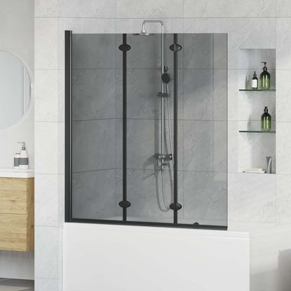 Shower Enclosure Manual Black 130 x 138 cm ESG Glass and Aluminium