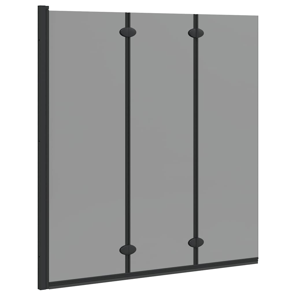 Shower Enclosure Manual Black 130 x 138 cm ESG Glass and Aluminium