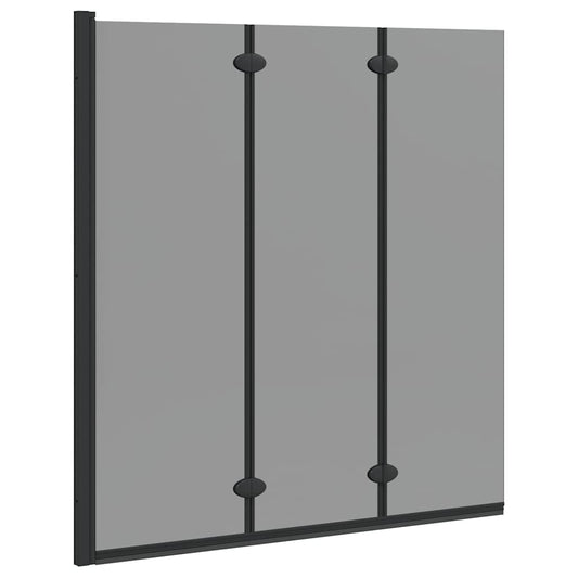 Shower Enclosure Manual Black 130 x 138 cm ESG Glass and Aluminium