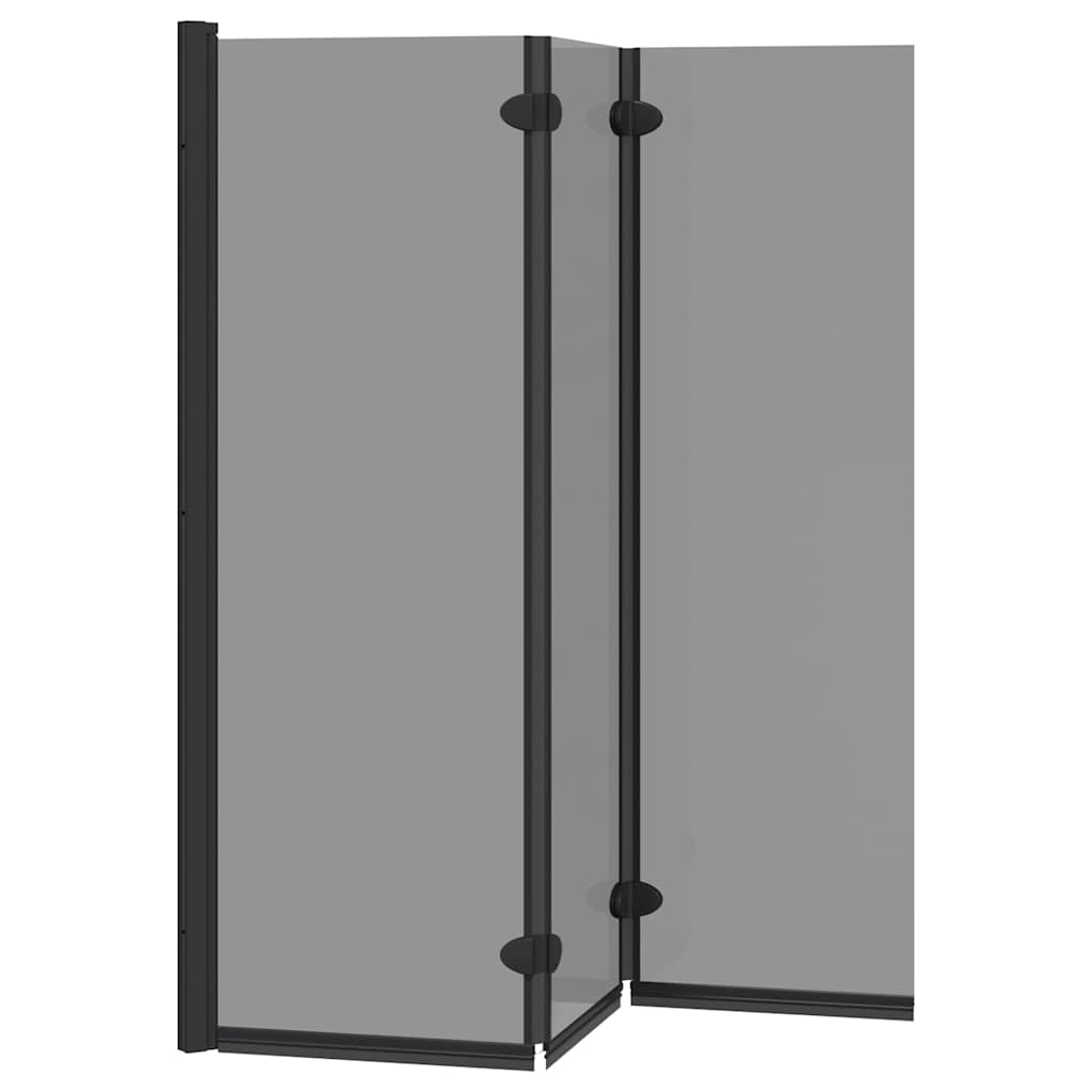 Shower Enclosure Manual Black 130 x 138 cm ESG Glass and Aluminium