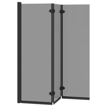 Shower Enclosure Manual Black 130 x 138 cm ESG Glass and Aluminium