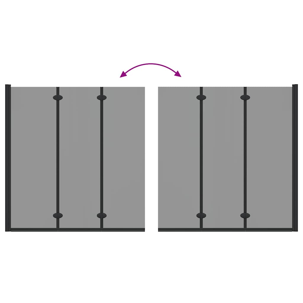 Shower Enclosure Manual Black 130 x 138 cm ESG Glass and Aluminium