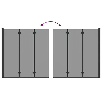 Shower Enclosure Manual Black 130 x 138 cm ESG Glass and Aluminium