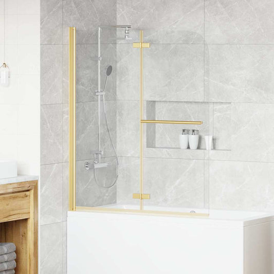vidaXL Shower Enclosure Transparent and Gold 120 x 140 cm