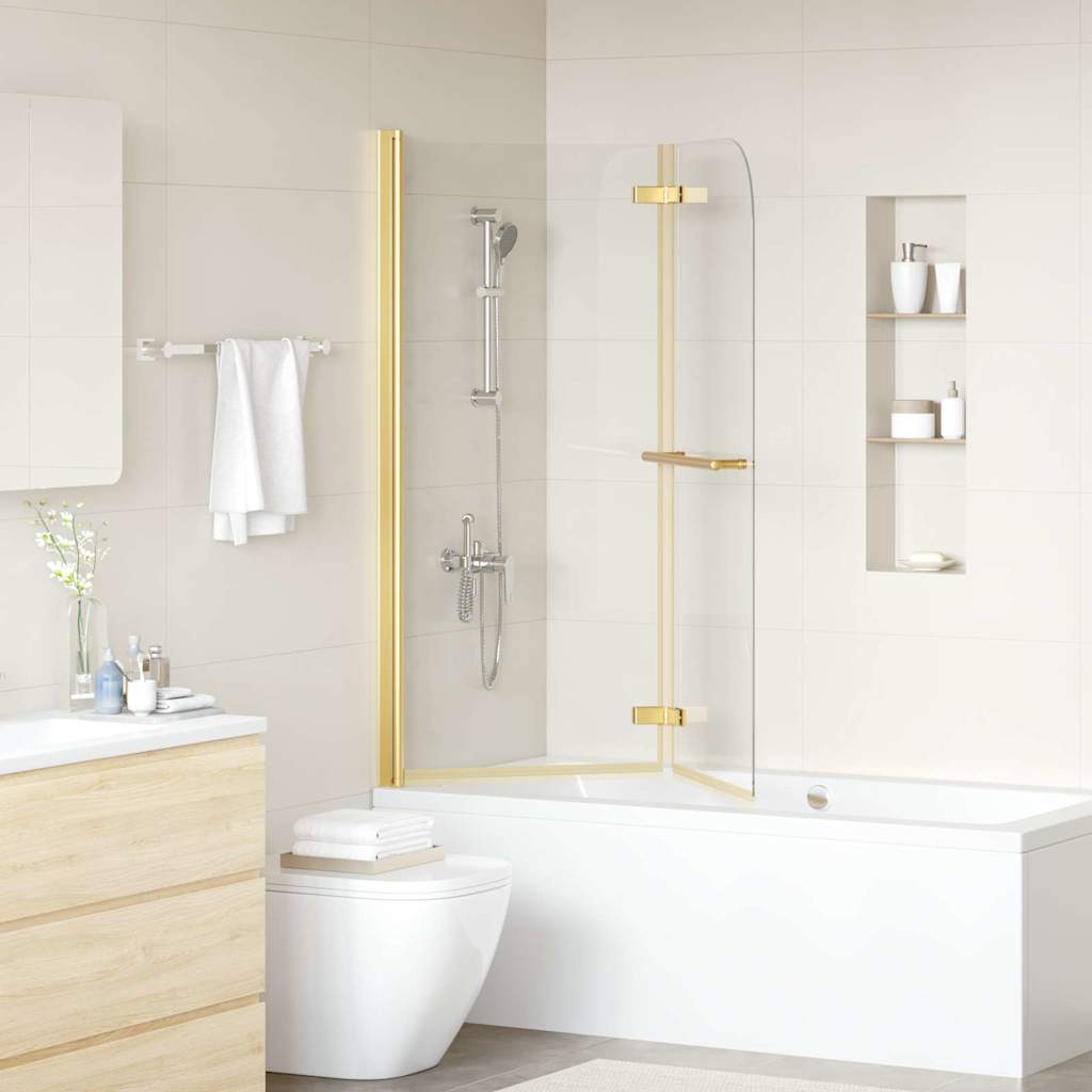 vidaXL Shower Enclosure Gold 120 x 140 cm ESG Glass and Aluminium