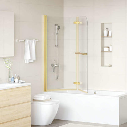 vidaXL Shower Enclosure Gold 120 x 140 cm ESG Glass and Aluminium