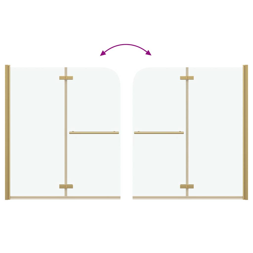 vidaXL Shower Enclosure Gold 120 x 140 cm ESG Glass and Aluminium