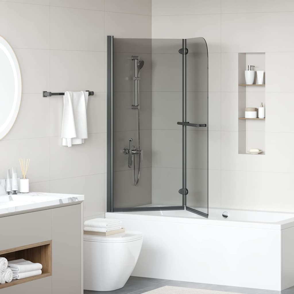 vidaXL Shower Enclosure Black 95 x 140 cm ESG Glass and Aluminium