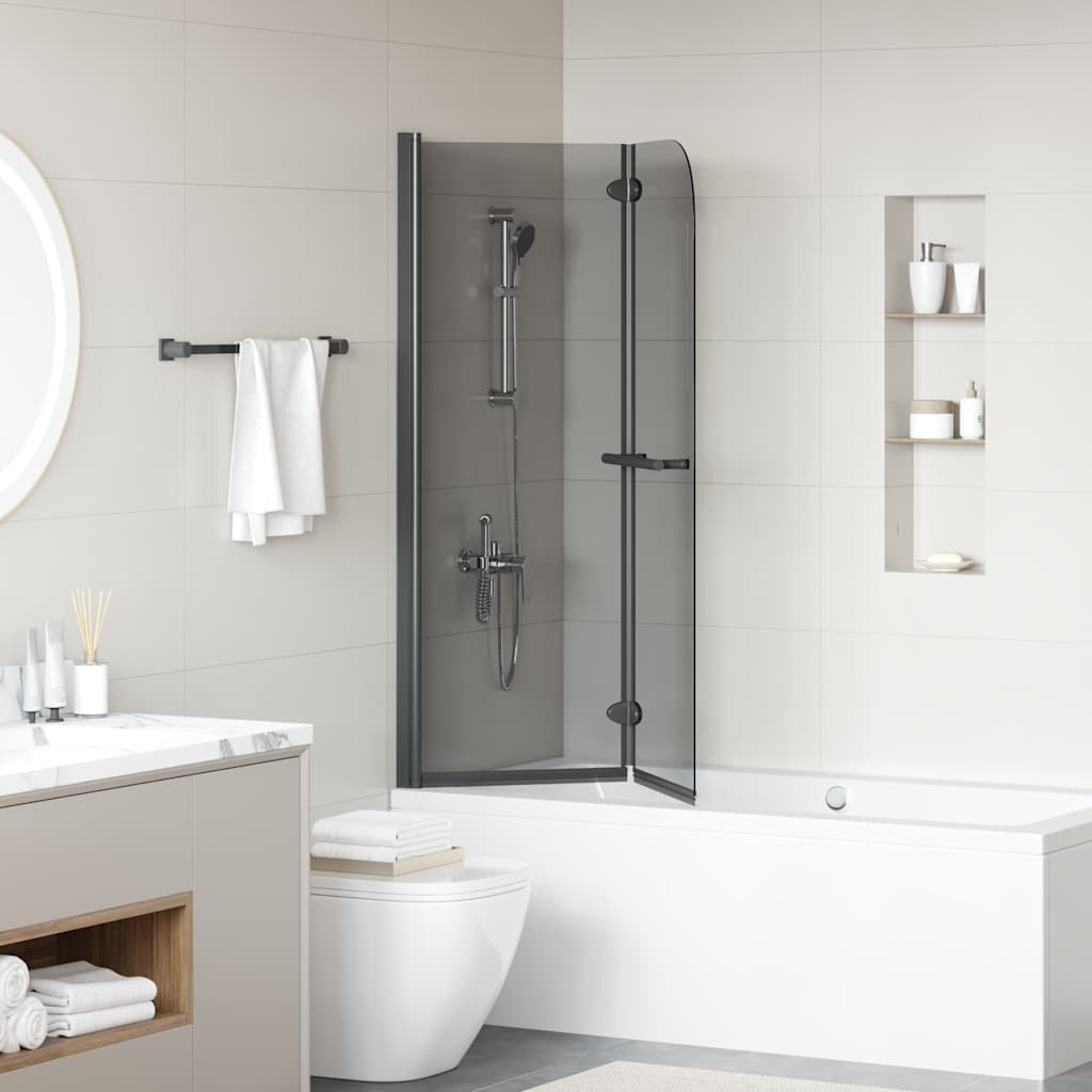 vidaXL Shower Enclosure Black 120 x 140 cm ESG Glass and Aluminium