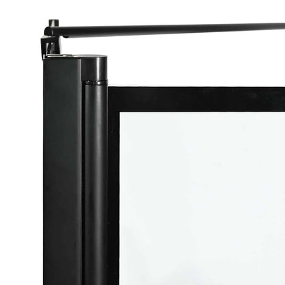 vidaXL Bath Shower Screen Black and Transparent 80 x 68 x 128 cm