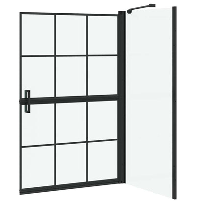vidaXL Bath Shower Screen Black and Transparent 80 x 68 x 128 cm