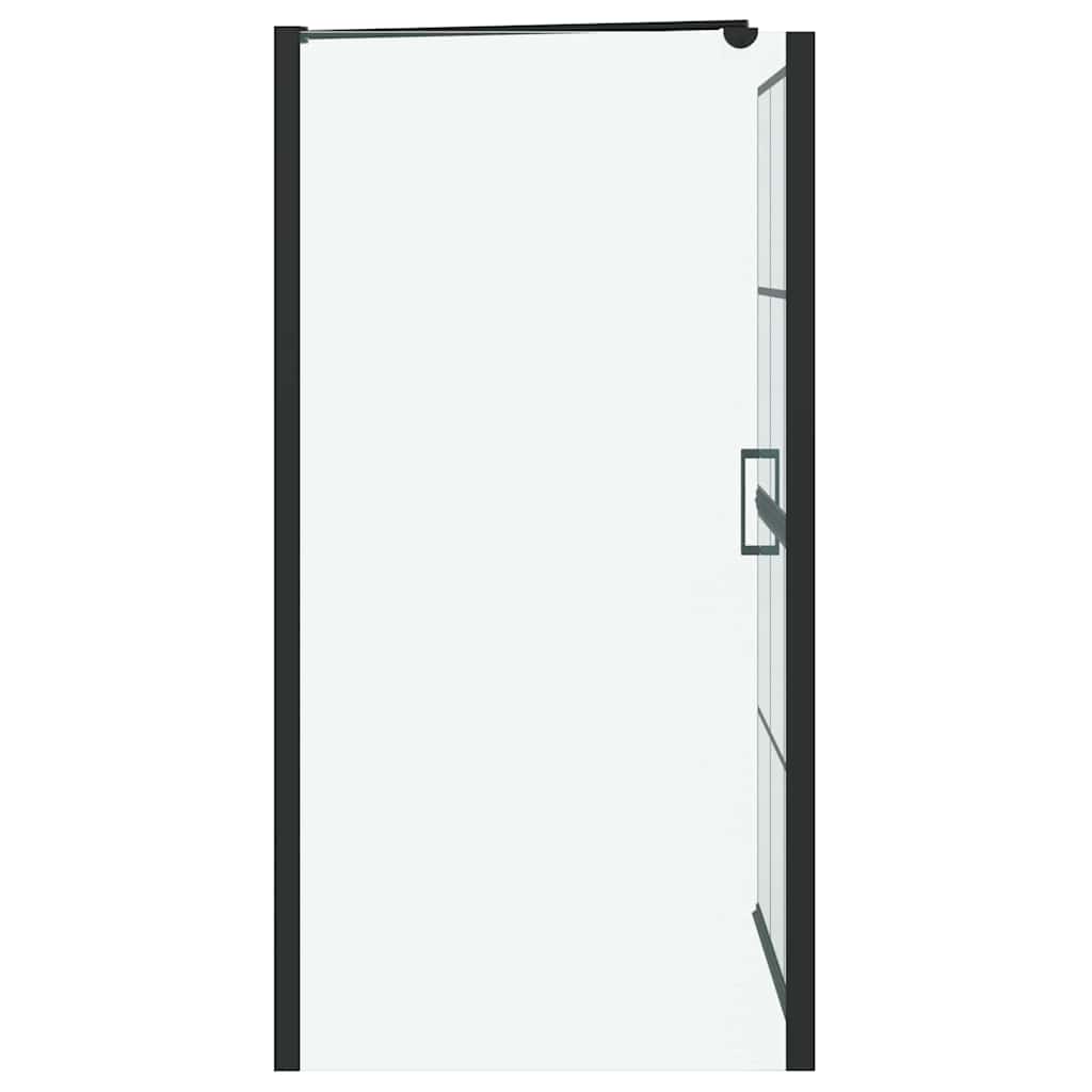 vidaXL Bath Shower Screen Black and Transparent 80 x 68 x 128 cm
