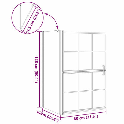 vidaXL Bath Shower Screen Black and Transparent 80 x 68 x 128 cm