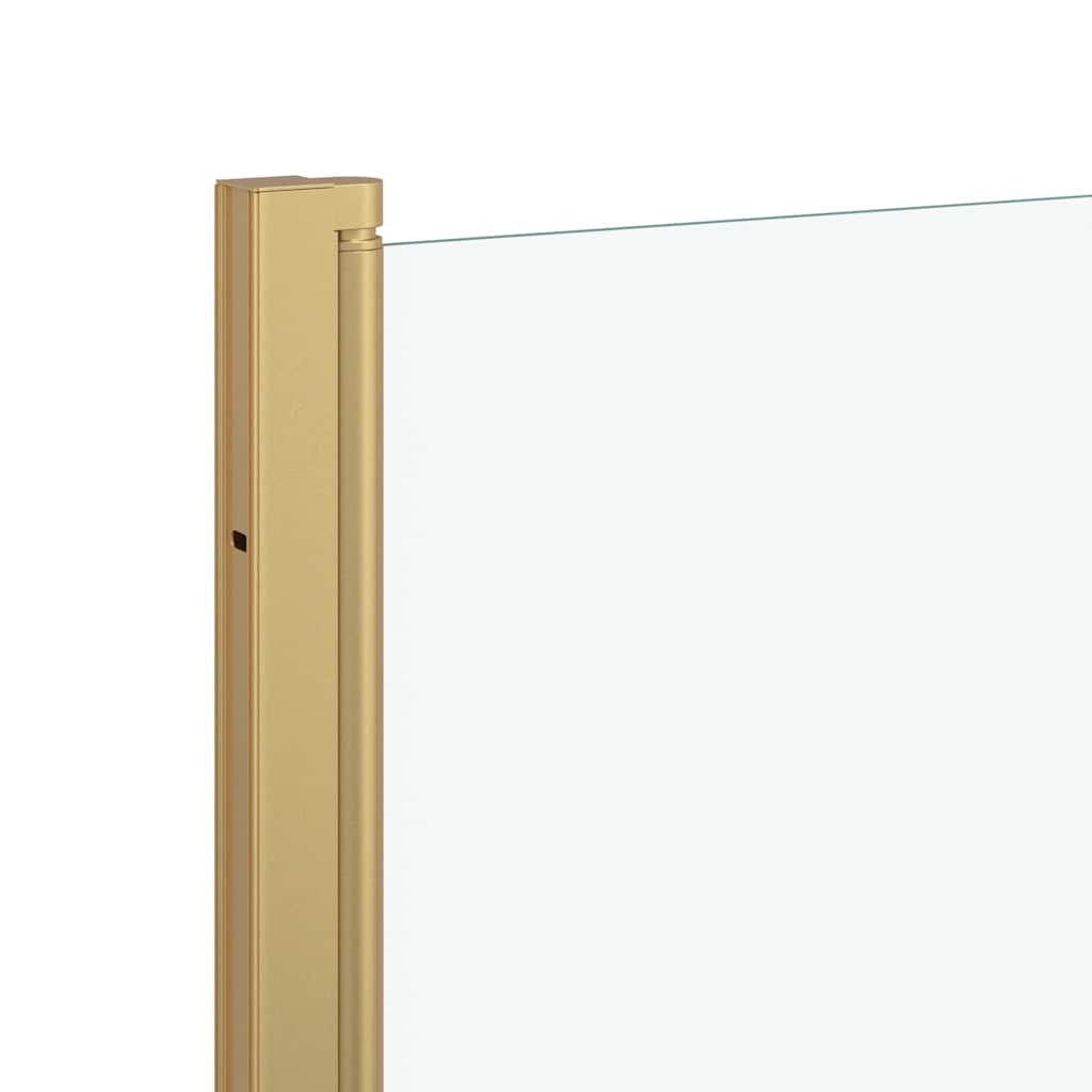 vidaXL Shower Enclosure Gold 130 x 138 cm ESG Glass and Aluminium